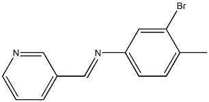 3-bromo-4-methyl-N-[(E)-3-pyridinylmethylidene]aniline,,结构式