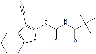 N-(3-cyano-4,5,6,7-tetrahydro-1-benzothiophen-2-yl)-N'-(2,2-dimethylpropanoyl)thiourea 结构式