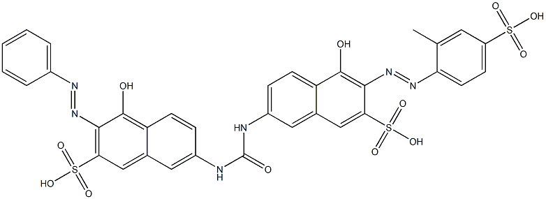 4-Hydroxy-7-[[[[5-hydroxy-6-[(2-methyl-4-sulfophenyl)azo]-7-sulfo-2-naphtyl]amino]carbonyl]amino]-3-(phenylazo)-2-naphthalenesulfonic acid Structure