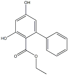 3,5-ジヒドロキシビフェニル-2-カルボン酸エチル 化学構造式