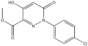1,6-ジヒドロ-4-ヒドロキシ-6-オキソ-1-(4-クロロフェニル)ピリダジン-3-カルボン酸メチル 化学構造式