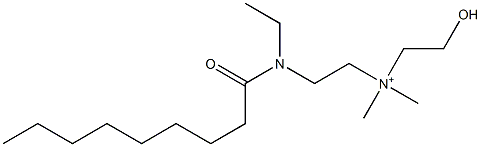 2-(N-エチル-N-ノナノイルアミノ)-N-(2-ヒドロキシエチル)-N,N-ジメチルエタンアミニウム 化学構造式