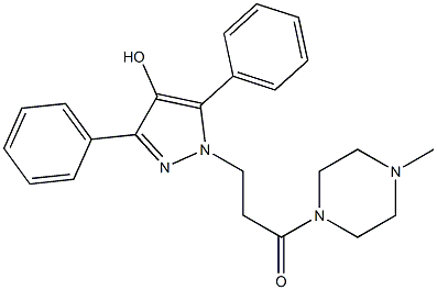 1-(4-Methyl-1-piperazinyl)-3-(4-hydroxy-3,5-diphenyl-1H-pyrazol-1-yl)-1-propanone,,结构式