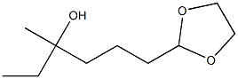 2-(4-Hydroxy-4-methylhexyl)-1,3-dioxolane,,结构式