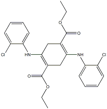 2,5-ビス(2-クロロアニリノ)-3,6-ジヒドロテレフタル酸ジエチル 化学構造式