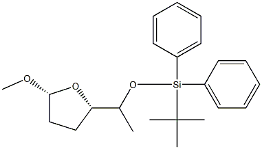 (2S)-2-[(R)-1-(tert-Butyldiphenylsilyloxy)ethyl]-5-methoxytetrahydrofuran,,结构式