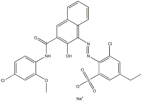 3-Chloro-5-ethyl-2-[[3-[[(4-chloro-2-methoxyphenyl)amino]carbonyl]-2-hydroxy-1-naphtyl]azo]benzenesulfonic acid sodium salt