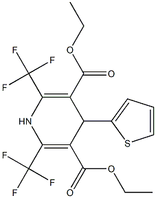 1,4-Dihydro-2,6-bis(trifluoromethyl)-4-(2-thienyl)pyridine-3,5-dicarboxylic acid diethyl ester 结构式