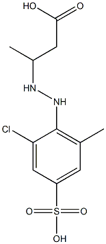 3-[2-(2-クロロ-6-メチル-4-スルホフェニル)ヒドラジノ]酪酸 化学構造式