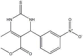 1,2,3,4-Tetrahydro-6-methyl-2-thioxo-4-(3-nitrophenyl)pyrimidine-5-carboxylic acid methyl ester,,结构式