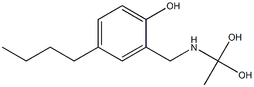2-[(1,1-ジヒドロキシエチル)アミノメチル]-4-ブチルフェノール 化学構造式