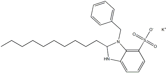 1-Benzyl-2-decyl-2,3-dihydro-1H-benzimidazole-7-sulfonic acid potassium salt Structure