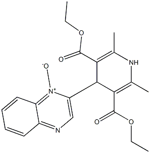 1,4-ジヒドロ-4-[[キノキサリン1-オキシド]-2-イル]-2,6-ジメチルピリジン-3,5-ジカルボン酸ジエチル 化学構造式