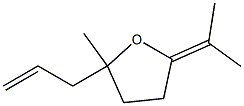 テトラヒドロ-2-(1-メチルエチリデン)-5-メチル-5-(2-プロペニル)フラン 化学構造式