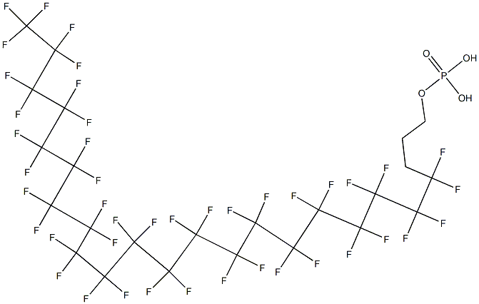 りん酸水素(4,4,5,5,6,6,7,7,8,8,9,9,10,10,11,11,12,12,13,13,14,14,15,15,16,16,17,17,18,18,19,19,20,20,21,21,22,22,23,23,24,24,24-トリテトラコンタフルオロテトラコサン-1-イル) 化学構造式