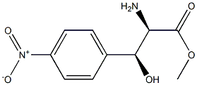 (2R,3S)-2-アミノ-3-ヒドロキシ-3-(4-ニトロフェニル)プロピオン酸メチル 化学構造式