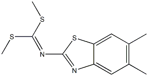 N-(5,6-Dimethylbenzothiazol-2-yl)imidodithiocarbonic acid dimethyl ester Structure