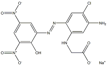 [5-Amino-4-chloro-2-[(2-hydroxy-3,5-dinitrophenyl)azo]phenyl]aminoacetic acid sodium salt,,结构式