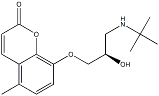 8-[(R)-3-[(1,1-Dimethylethyl)amino]-2-hydroxypropoxy]-5-methyl-2H-1-benzopyran-2-one Struktur