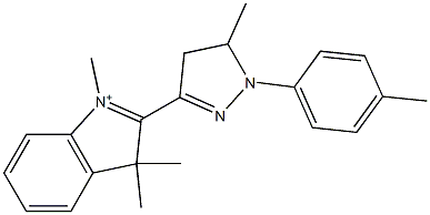 2-[[4,5-ジヒドロ-5-メチル-1-(4-メチルフェニル)-1H-ピラゾール]-3-イル]-1,3,3-トリメチル-3H-インドリウム 化学構造式