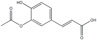 (E)-3-[4-ヒドロキシ-3-(アセチルオキシ)フェニル]プロペン酸 化学構造式