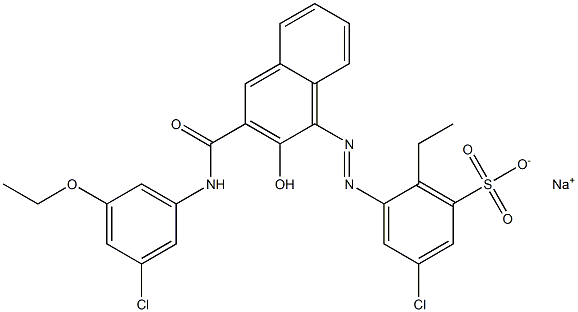 3-Chloro-6-ethyl-5-[[3-[[(3-chloro-5-ethoxyphenyl)amino]carbonyl]-2-hydroxy-1-naphtyl]azo]benzenesulfonic acid sodium salt