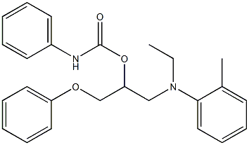 Phenylcarbamic acid 2-(N-ethyl-o-toluidino)-1-(phenoxymethyl)ethyl ester Struktur