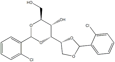 1-O,2-O:3-O,5-O-Bis(2-chlorobenzylidene)-L-glucitol Struktur