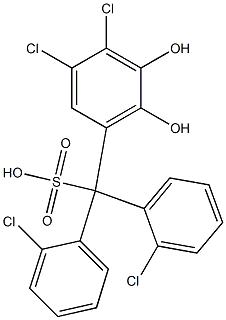 (3,4-Dichloro-5,6-dihydroxyphenyl)bis(2-chlorophenyl)methanesulfonic acid 结构式