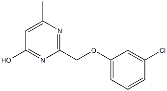 2-(m-クロロフェノキシメチル)-6-メチル-4-ピリミジノール 化学構造式