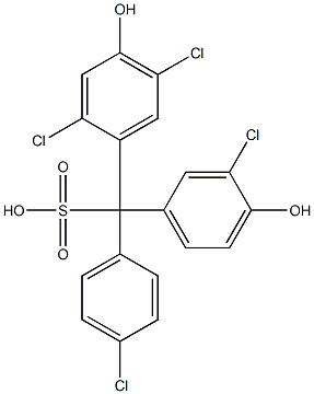 (4-クロロフェニル)(3-クロロ-4-ヒドロキシフェニル)(2,5-ジクロロ-4-ヒドロキシフェニル)メタンスルホン酸 化学構造式