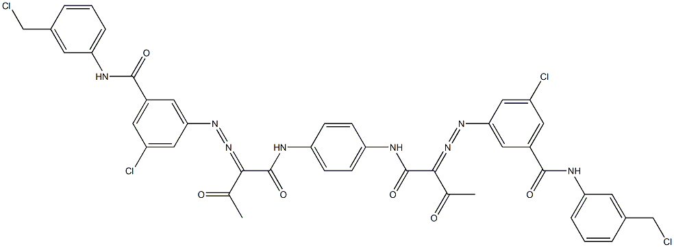3,3'-[1,4-Phenylenebis[iminocarbonyl(acetylmethylene)azo]]bis[N-[3-(chloromethyl)phenyl]-5-chlorobenzamide] 结构式