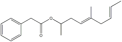 Phenylacetic acid 1,4-dimethyl-3,6-octadienyl ester 结构式