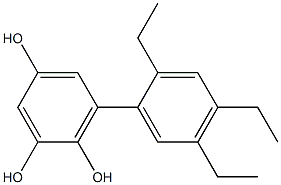 6-(2,4,5-Triethylphenyl)benzene-1,2,4-triol,,结构式