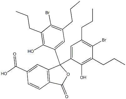 1,1-Bis(4-bromo-2-hydroxy-3,5-dipropylphenyl)-1,3-dihydro-3-oxoisobenzofuran-6-carboxylic acid Structure