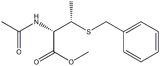(2S,3S)-3-ベンジルチオ-2-(アセチルアミノ)ブタン酸メチル 化学構造式