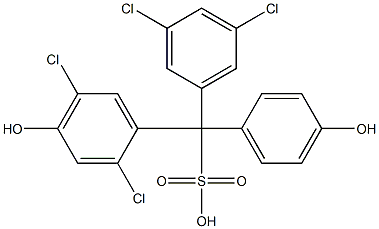 (3,5-Dichlorophenyl)(2,5-dichloro-4-hydroxyphenyl)(4-hydroxyphenyl)methanesulfonic acid Structure