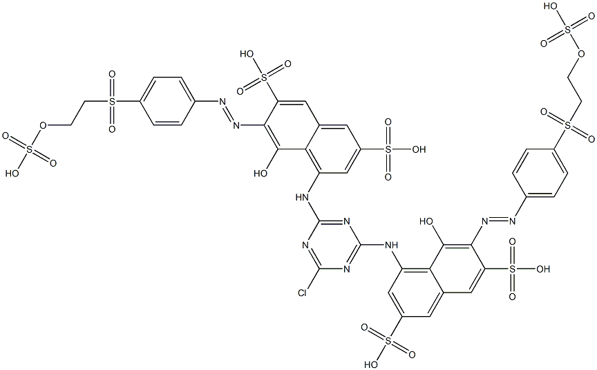 4,4'-[(6-クロロ-1,3,5-トリアジン-2,4-ジイル)ジイミノ]ビス[5-ヒドロキシ-6-[[4-[[2-(スルホオキシ)エチル]スルホニル]フェニル]アゾ]-2,7-ナフタレンジスルホン酸] 化学構造式