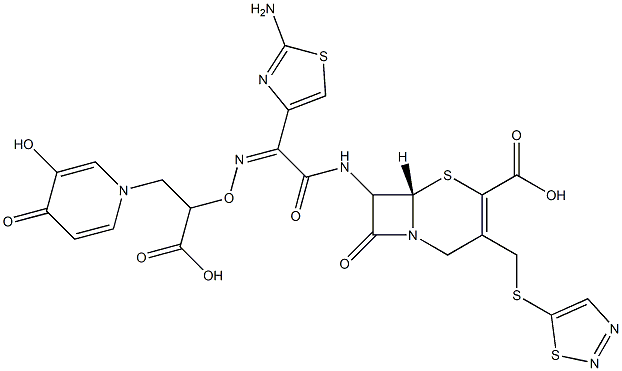 7-[[2-(2-Aminothiazol-4-yl)-2-[(Z)-[1-carboxy-2-[3-hydroxy-4-oxopyridin-1(4H)-yl]ethoxy]imino]acetyl]amino]-3-[[(1,2,3-thiadiazol-5-yl)thio]methyl]cepham-3-ene-4-carboxylic acid