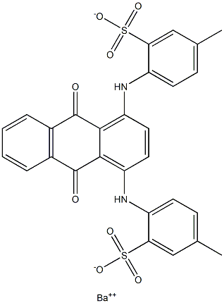 1,4-Bis(4-methyl-2-sulfophenylamino)anthraquinone barium salt 结构式