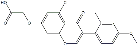 [(5-Chloro-3-(4-methoxy-2-methylphenyl)-4-oxo-4H-1-benzopyran-7-yl)oxy]acetic acid,,结构式