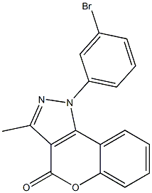 1-(3-Bromophenyl)-3-methyl[1]benzopyrano[4,3-c]pyrazol-4(1H)-one 结构式