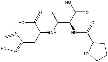 (2S,3R)-2-[(L-Prolyl)amino]-3-[[(1S)-2-(1H-imidazol-4-yl)-1-carboxyethyl]amino]butyric acid Structure