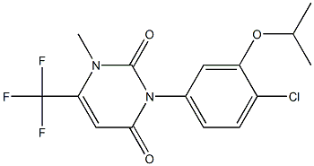 3-[4-クロロ-3-(1-メチルエトキシ)フェニル]-1-メチル-6-(トリフルオロメチル)-2,4(1H,3H)-ピリミジンジオン 化学構造式