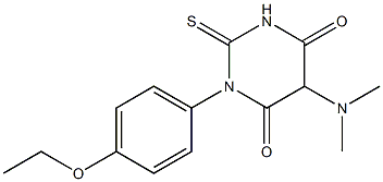 5-(Dimethylamino)-1-(p-ethoxyphenyl)-2-thioxo-2,3-dihydropyrimidine-4,6(1H,5H)-dione,,结构式