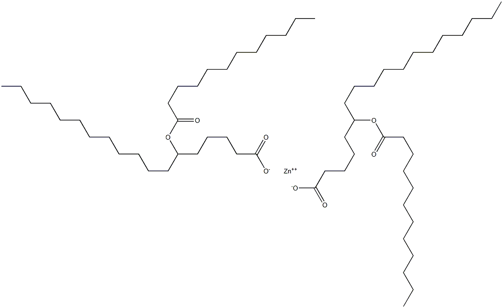 Bis(6-dodecanoyloxyoctadecanoic acid)zinc salt,,结构式
