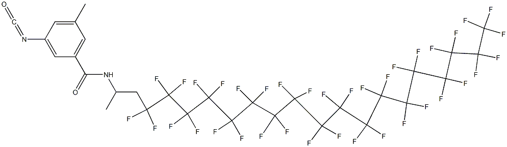 3-Isocyanato-5-methyl-N-[2-(heptatriacontafluorooctadecyl)-1-methylethyl]benzamide,,结构式