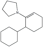 1-(6-Cyclohexyl-1-cyclohexenyl)pyrrolidine,,结构式