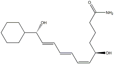 (5R,6Z,8E,10E,12S)-5,12-Dihydroxy-12-cyclohexyl-6,8,10-dodecatrienamide Struktur