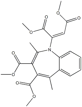 2-[2,5-Dimethyl-3,4-bis(methoxycarbonyl)-1H-1-benzazepin-1-yl]maleic acid dimethyl ester,,结构式